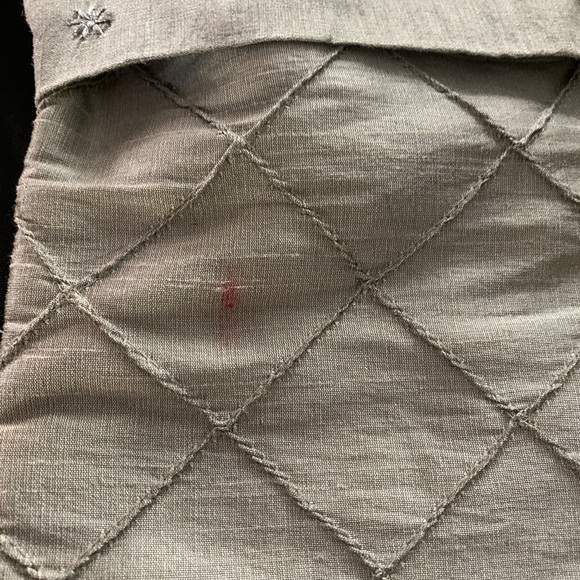 Gray Christmas Stocking, Preloved, 17in Long - Picture 2 of 3